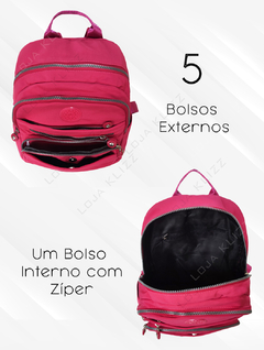 Mochila Bolsa Antifurto Feminina Juvenil Mochilinha Chaveiro