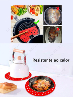 Tapete Protetor Silicone Air Fryer Fritadeira Redondo 20cm