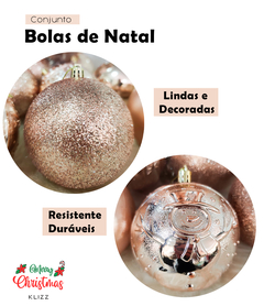 Bolas de Natal Conjunto 16 Un Grande 10cm Mista Decorada na internet