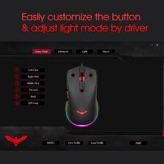 mouse gamer 7cores back light com fio