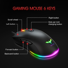 mouse gamer 7cores back light com fio