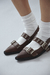 FLATS SLIPPER CUERO CHOCOLATE - tienda online