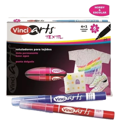 Plumón Textil Vinci Arts 6 colores