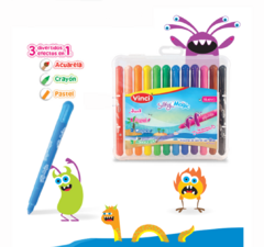 Crayón De Cera En Gel Silky Magic 3 En 1 Vinci 12pz - comprar en línea