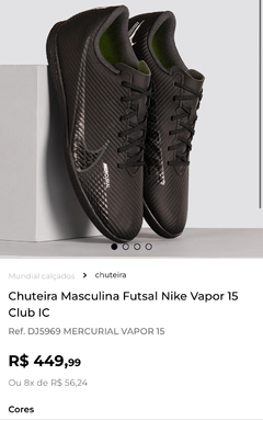 Chuteira Nike mercurial vapor 15