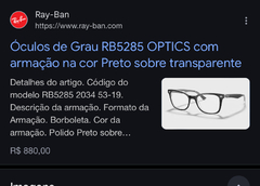 Armação ray ban na internet