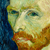 Uma parte do auto retrato de Vincent Van Gogh em 1889 na internet