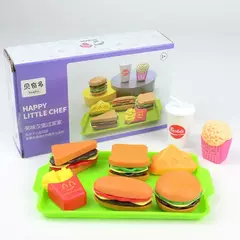 Plastic Hamburger Play House Food Sets para Crianças, Destacável Snack Finja B - DiversiTenda