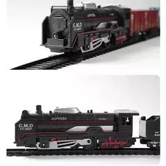 Brinquedo de trem de carga ferroviário elétrico, conjunto de trilhos de trem d - DiversiTenda