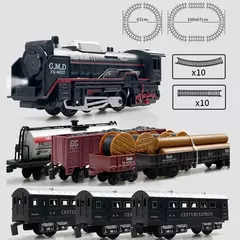 Brinquedo de trem de carga ferroviário elétrico, conjunto de trilhos de trem d - comprar online