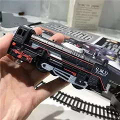 Imagem do Brinquedo de trem de carga ferroviário elétrico, conjunto de trilhos de trem d