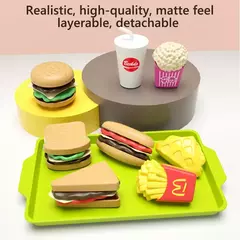 Plastic Hamburger Play House Food Sets para Crianças, Destacável Snack Finja B - comprar online