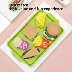 Plastic Hamburger Play House Food Sets para Crianças, Destacável Snack Finja B na internet