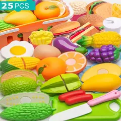 Conjunto de frutas e legumes para crianças, brinquedos de cozinha para meninos