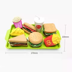 Plastic Hamburger Play House Food Sets para Crianças, Destacável Snack Finja B na internet