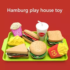 Plastic Hamburger Play House Food Sets para Crianças, Destacável Snack Finja B - DiversiTenda