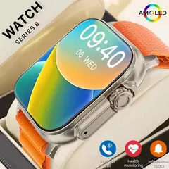 Relógio inteligente T800 Ultra 2 Masculino, Tela AMOLED, Bússola NFC, Impermeável, Relógio Apple, IWO Ultra 8, 49mm, Série 8, 2.3 ", 2024