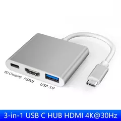 HUB USB C para adaptador HDMI, cabo de extensão tipo C, conversor USB 3.0, comp - comprar online