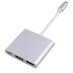 HUB USB C para adaptador HDMI, cabo de extensão tipo C, conversor USB 3.0, comp - DiversiTenda