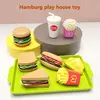 Plastic Hamburger Play House Food Sets para Crianças, Destacável Snack Finja B