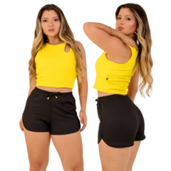 Short Confort Feminino Malha Canelada - LOJAN2