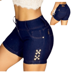 Imagem do Kit 2 Bermudas Jeans Feminino Premium Cintura Alta Com Lycra