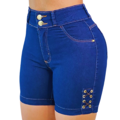 Kit 2 Bermudas Jeans Feminino Premium Cintura Alta Com Lycra - LOJAN2