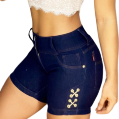 Short Jeans Feminino Cintura Alta Modelo - loja online