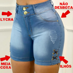 Kit 2 Bermudas Jeans Feminino Premium Cintura Alta Com Lycra - comprar online