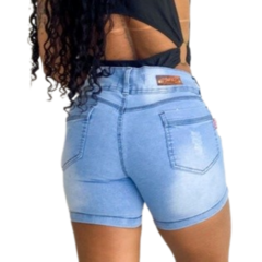 Kit 2 Bermudas Jeans Feminino Premium Cintura Alta Com Lycra - LOJAN2