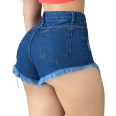 Short Jeans Feminino Cintura Alta Modelo Detonado na internet