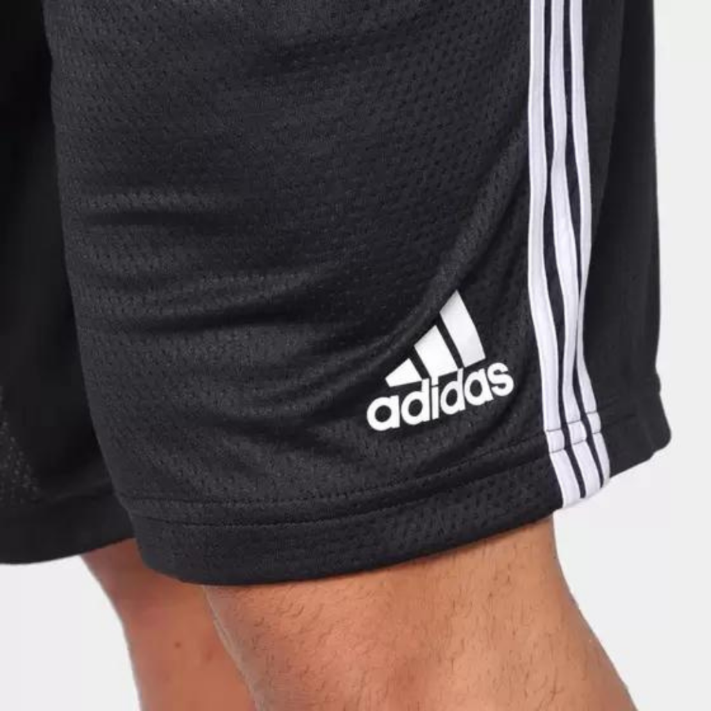 Bermuda Adidas 3S Masculina - Preto+Cinza