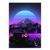 Placa Decorativa A4 Carro Retro Vaporwave Sol Montanha