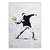 Placa Decorativa A4 Banksy Flower Thrower Remix Grafite