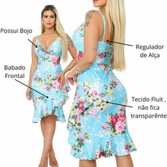 Vestido Floral Com Bojo Curto Com Babado na internet