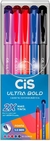 CIS Caneta Esferográfica Ultra Bold Ponta 1.0 mm, Estojo com 5 unidades