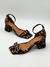 SANDALIA SALTO BAIXO ANNIE ANIMAL PRINT - loja online