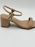 SANDALIA SALTO MEDIO COM TIRAS BELA BEGE - Moos Store - Moda Feminina Online