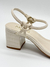 SANDALIA SALTO MEDIO COM TIRAS BELA OFF WHITE - Moos Store - Moda Feminina Online