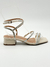 SANDALIA ATENA SALTO BAIXO COM PEDRARIA OFF WHITE - comprar online