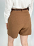 SHORT ALFAIATARIA NINA FORRADO COM CINTO MARROM - Moos Store - Moda Feminina Online