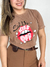 CAMISETA FEM KISS MARRON - comprar online