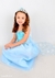Fantasia Vestido Frozen Azul Infantil Festa Luxo Capa - comprar online
