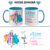 Caneca personalizada com desenho de Nossa Senhora e frases de fé, em cores vibrantes.