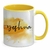 Caneca Personalizada Alça e interior Amarelo Yeshua