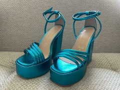 Samantha Turquesa Metalic - Sofiashoelovers Zapatos