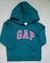Blusa Moletom verde GAP com capuz e aplicação logo em rosa - loja online