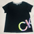 Camiseta Manga Curta Preta Calvin Klein C/Detalhes Coloridos