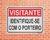 Placa Visitante identifique-se com o porteiro (IN15) - comprar online