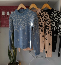 Sweater celeste print gris